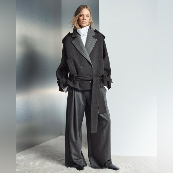 ZARA ZW COLLECTION WIDE-LEG WOOL PANTS - Picture 2 of 5